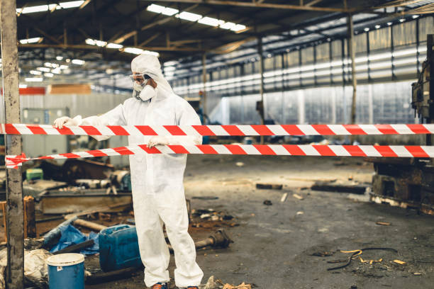 Professional Biohazard Cleanup technician working in Hastings, MI